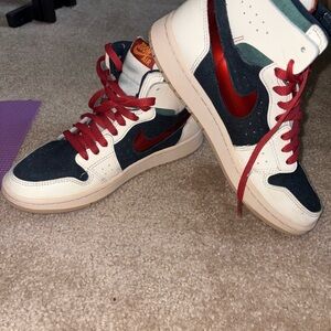 Nike Air Red and White High-Top Sneakers